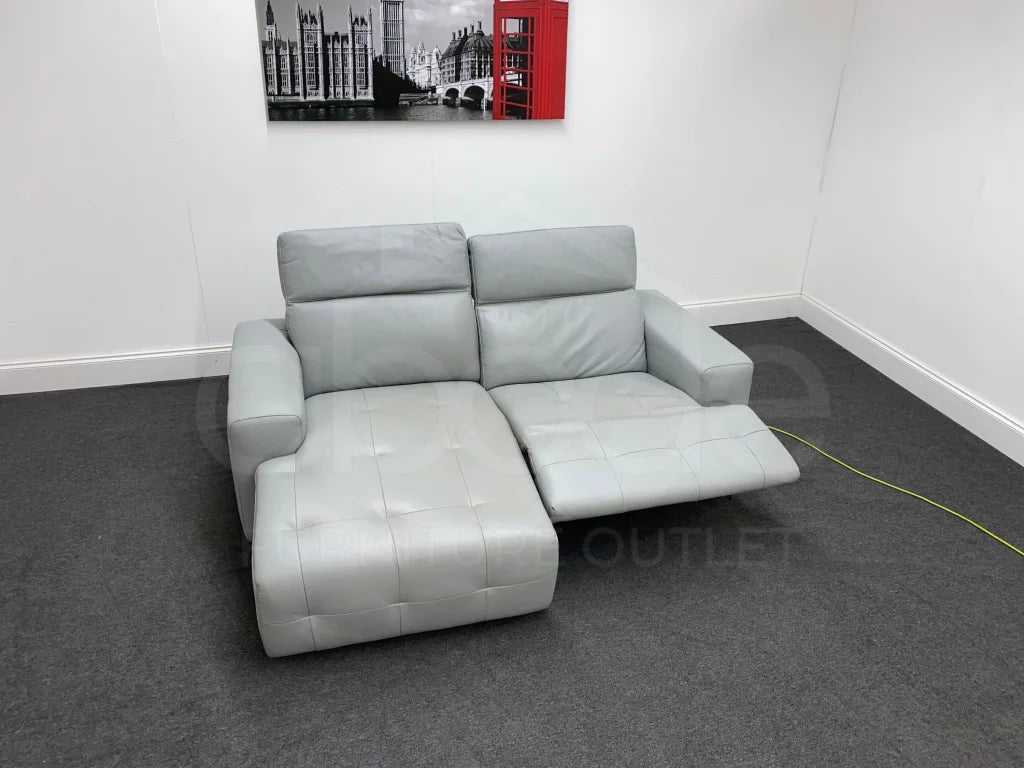 Grey Leather Electric Recliner Corner Sofa Sofas