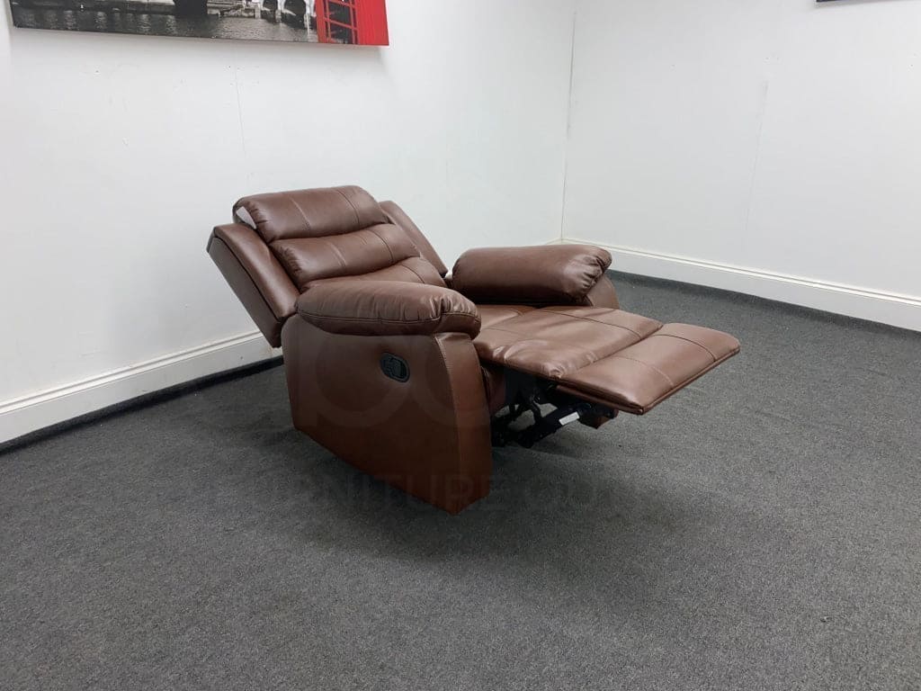 Landos Recliner Brown Leather Armchair Sofas