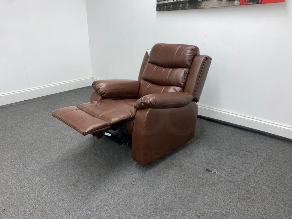 Landos Recliner Brown Leather Armchair Sofas