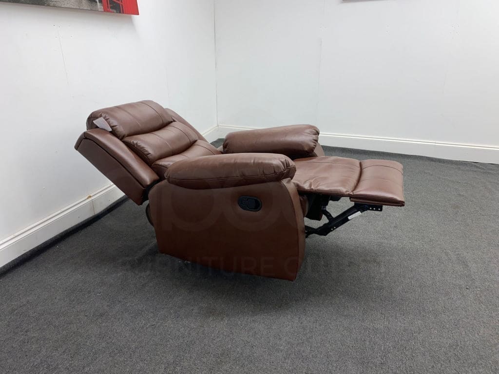 Landos Recliner Brown Leather Armchair Sofas