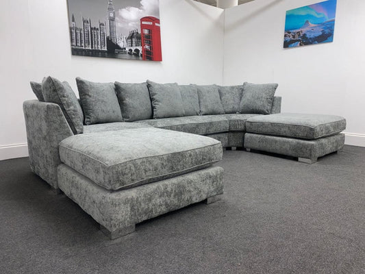 Lawrie Grey U - Shape Corner Sofa Sofas