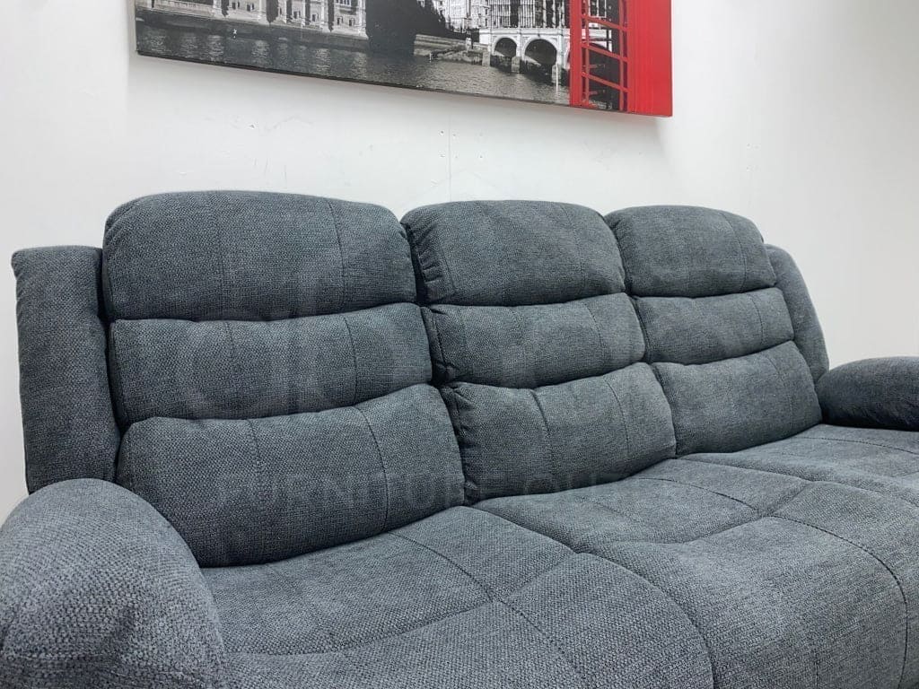 ’Lawson’ Manual Reclining Charcoal Grey Dfs Fabric Sofa Set + Drinks Tray Table Sofas