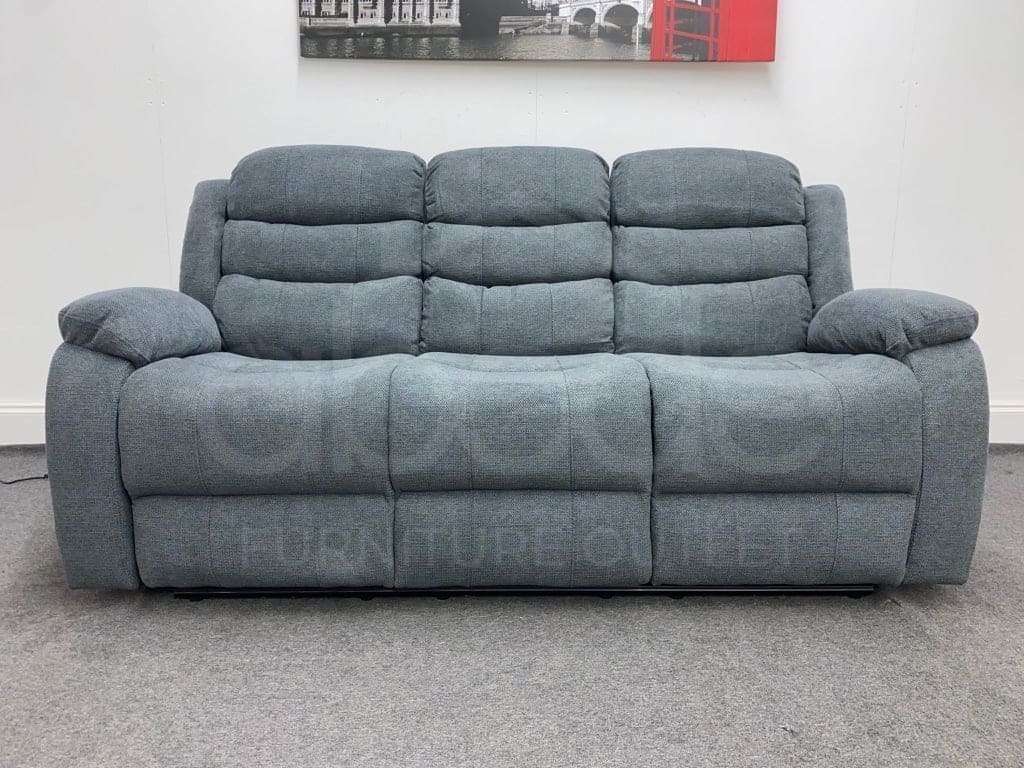 ’Lawson’ Manual Reclining Charcoal Grey Dfs Fabric Sofa Set + Drinks Tray Table Sofas