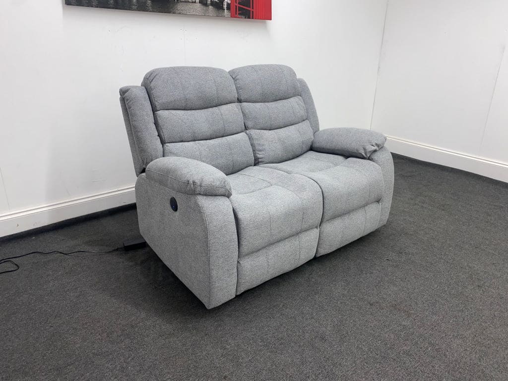 Lawson Grey Fabric 2 Seater Electric / Power Recliner Sofa