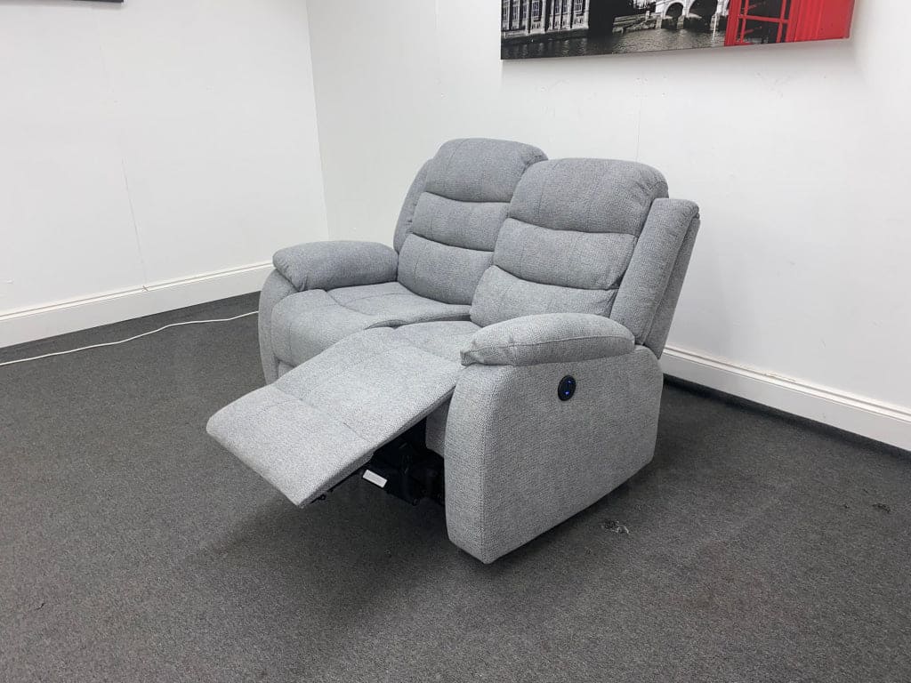 Lawson Grey Fabric 2 Seater Electric / Power Recliner Sofa