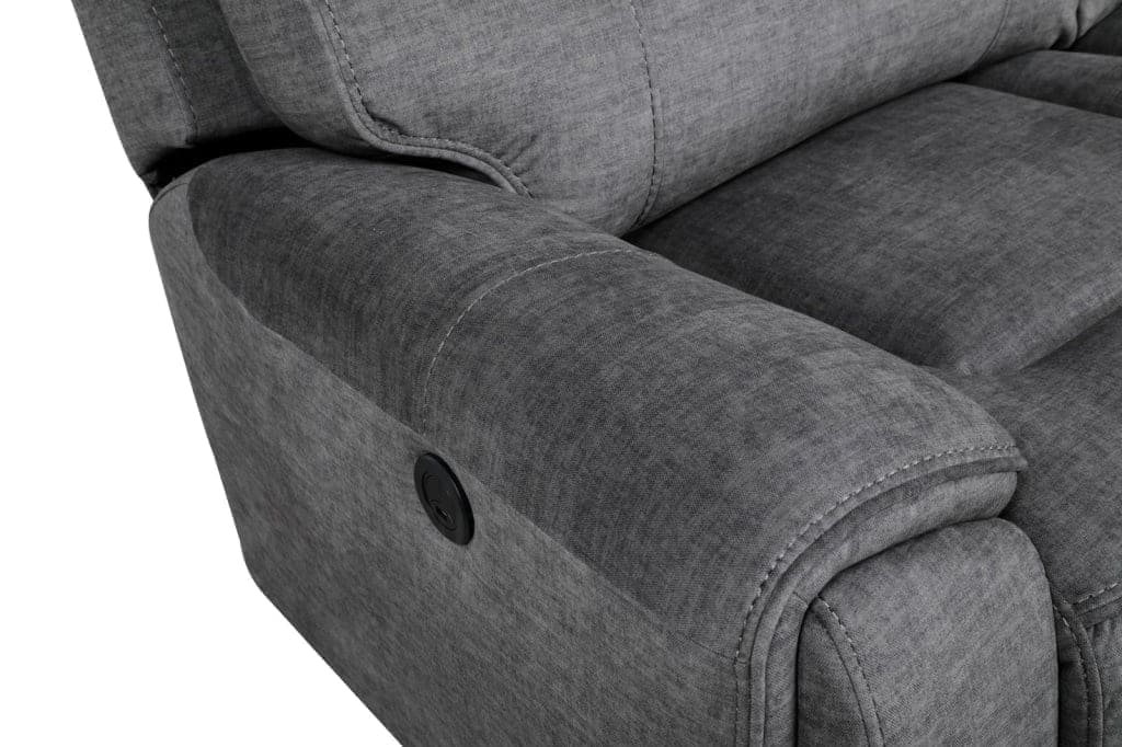 Limited Time Offer! Portebello Electric Recliner Grey Fabric 3 + 2 Seater Sofa Set Sofas