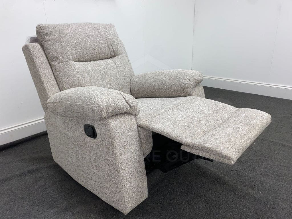 Limited Time Offer! Bellamy Grey Fabric Recliner Armchair Sofas