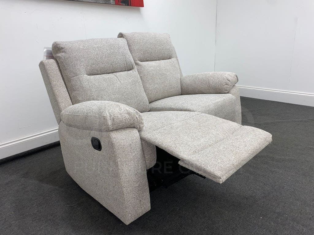 Limited Time Offer! Bellamy Grey Fabric Reclining 2 Seater Sofa Sofas