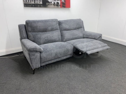 Dfs Wren Charcoal Fabric Electric / Power Reclining 3 Seater + 2 Sofa Suite Set | Usb Ports Space