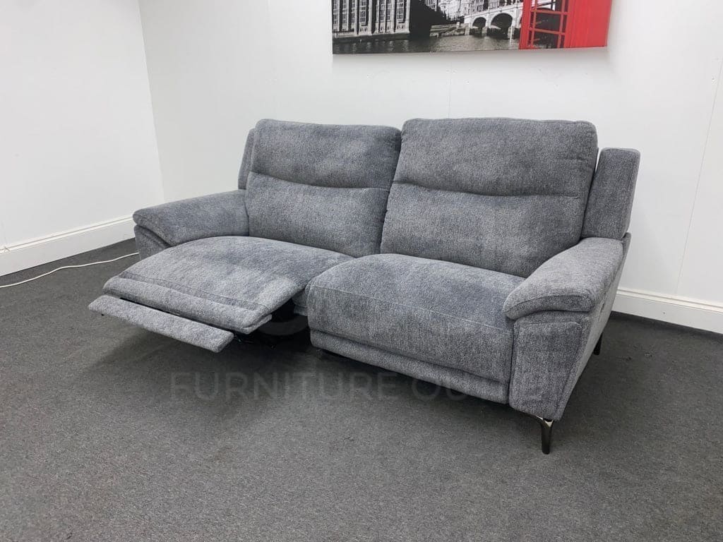 Dfs Wren Charcoal Fabric Electric / Power Reclining 3 Seater + 2 Sofa Suite Set | Usb Ports Space