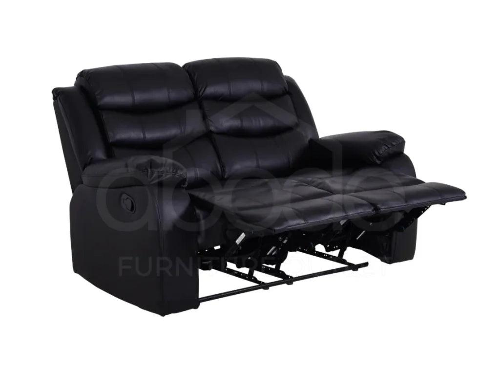 Limited Time Offer! Landos Recliner Black Leather 2 Seater Sofa Sofas