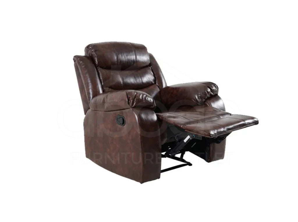 Limited Time Offer! Landos Recliner Brown Leather Armchair Sofas