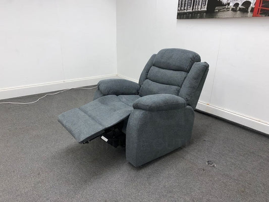 ’Lawson’ Dfs Electric / Power Reclining Charcoal Grey Fabric Sofa Set - Usb Charging & Drinks