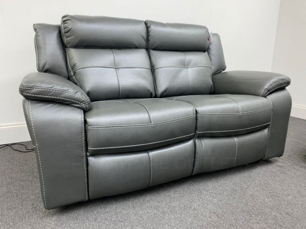 Limited Time Offer! Parker Electric Recliner Grey Leather 3 + 2 Seater Sofa Set Sofas
