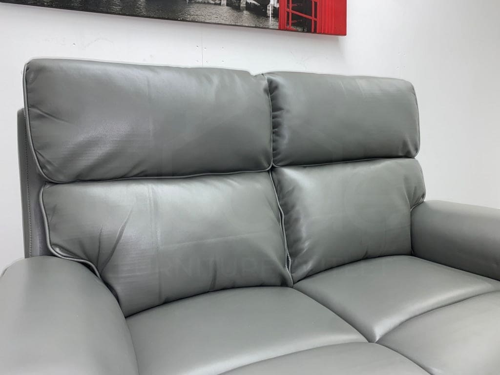 Supreme Power Recliner Grey Leather 2 Seater Sofa Sofas