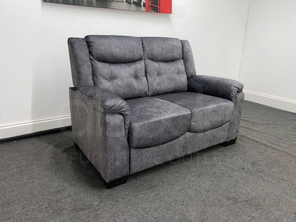 Limited Time Offer! York Grey Fabric 2 Seater Sofas