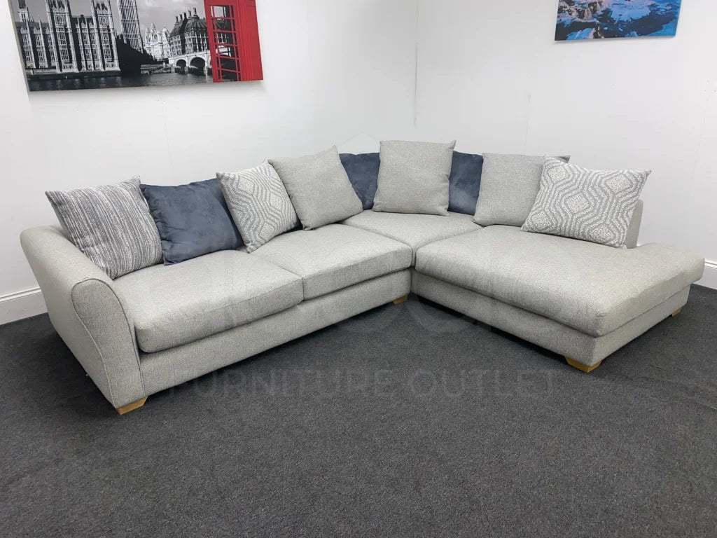 Milford Deep Seated Grey Fabric Corner Sofa Sofas