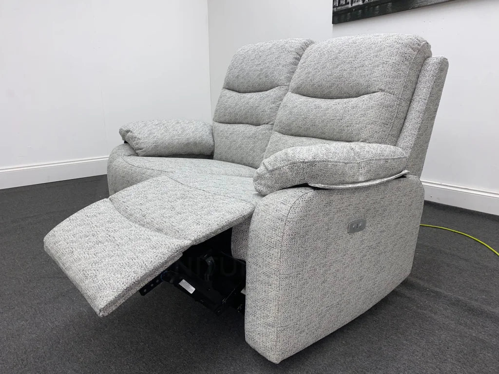 Newbury Grey Fabric 2 Seater Electric Recliner Sofa Sofas