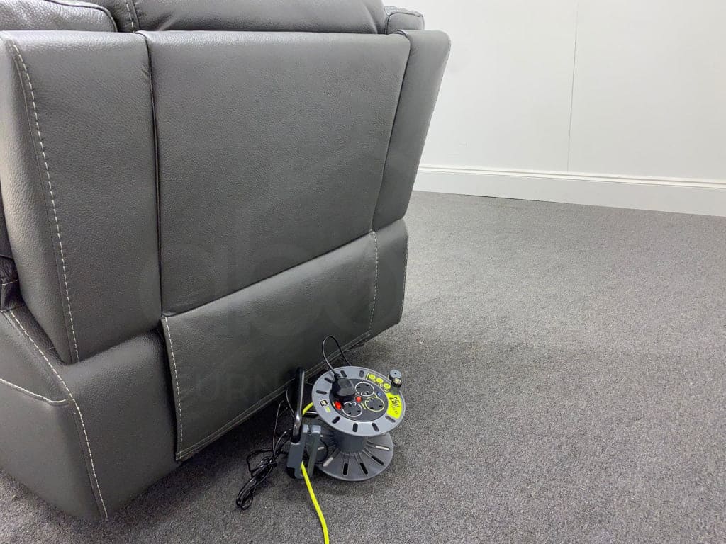Parker Electric Recliner Grey Leather Chair Sofas