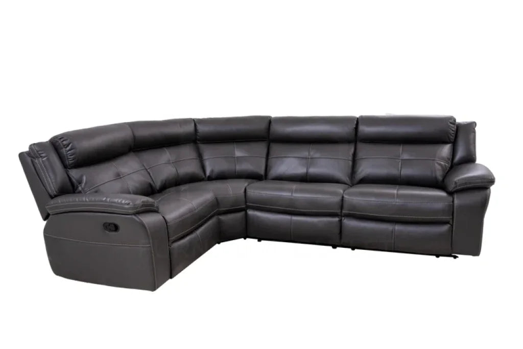Parker Electric Recliner Grey Leather Lhf Corner Sofa Sofas