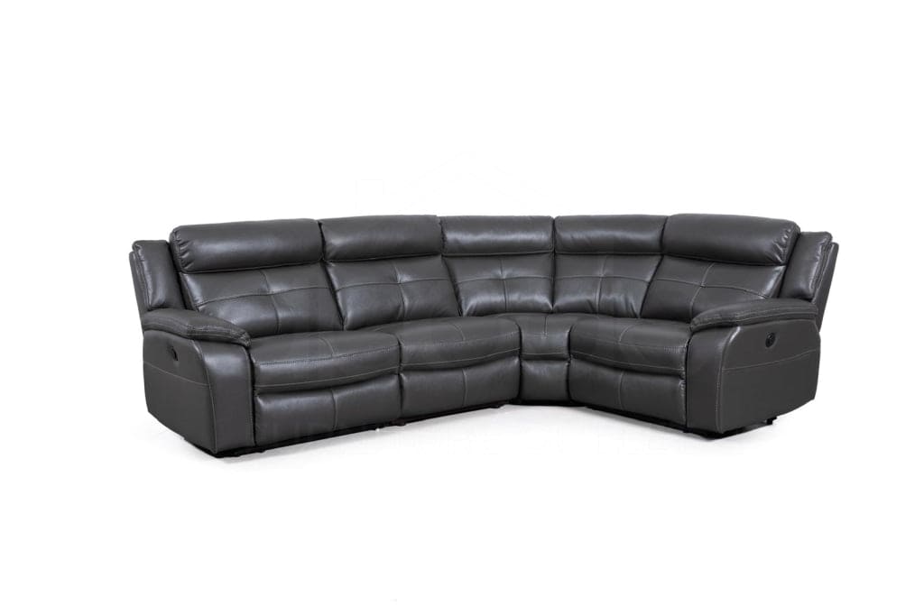 Parker Electric Recliner Grey Leather Rhf Corner Sofa Sofas