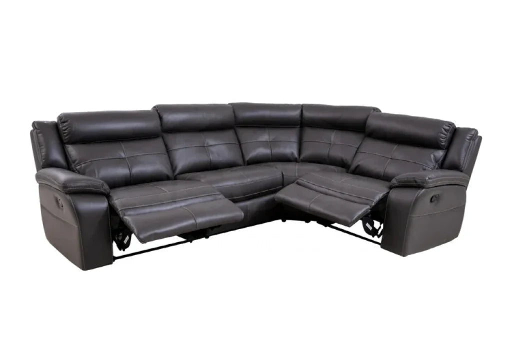 Parker Electric Recliner Grey Leather Rhf Corner Sofa Sofas