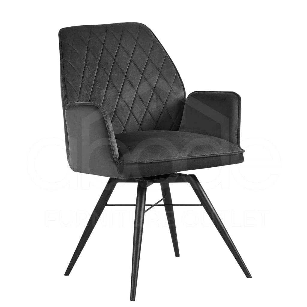 Puntato Dark Grey Velvet Dining Chair Dining Chair
