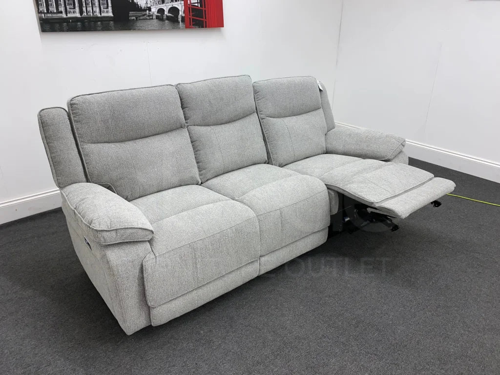 Radley Electric Recliner Grey Fabric 3 Seater Sofa Sofas