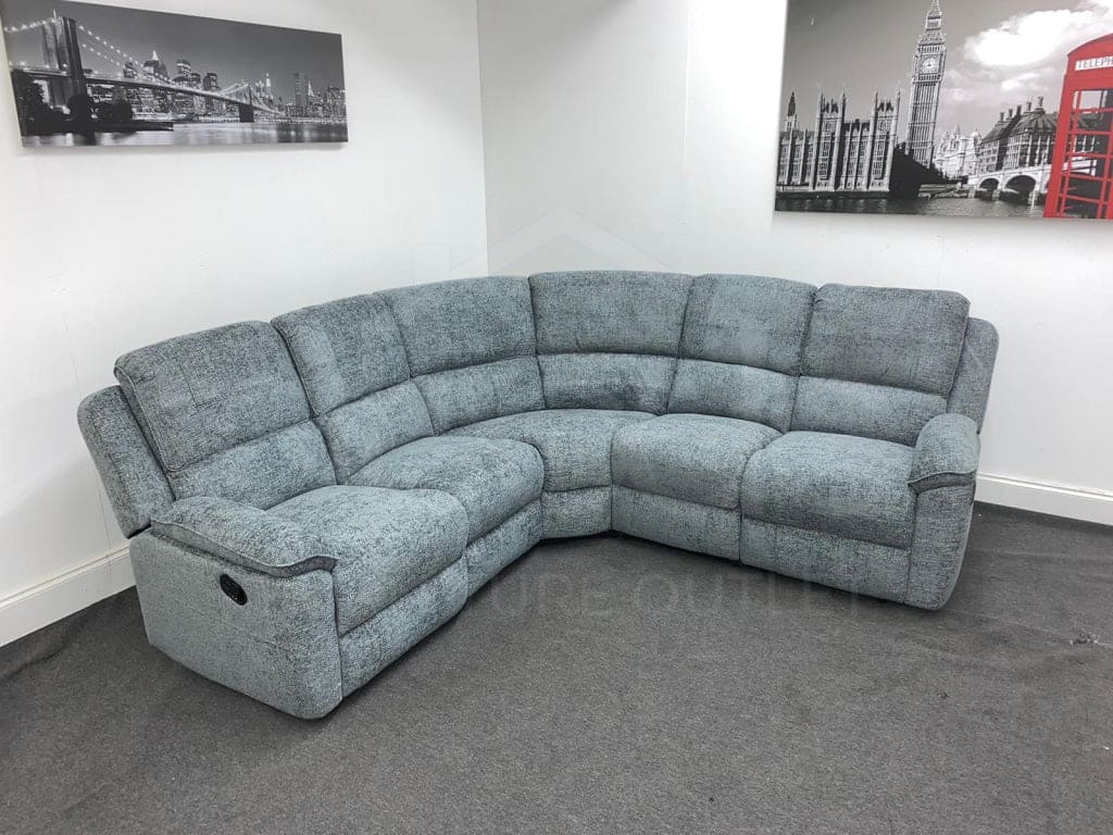 Reversible Cabello Grey Fabric Recliner Corner Sofa