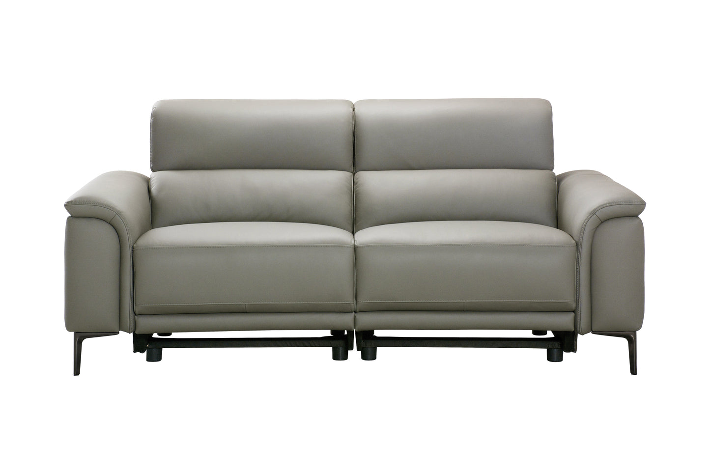 San Antonio Top Grain Silver Leather Power Recliner Sofa Range with Adjustable Headrests