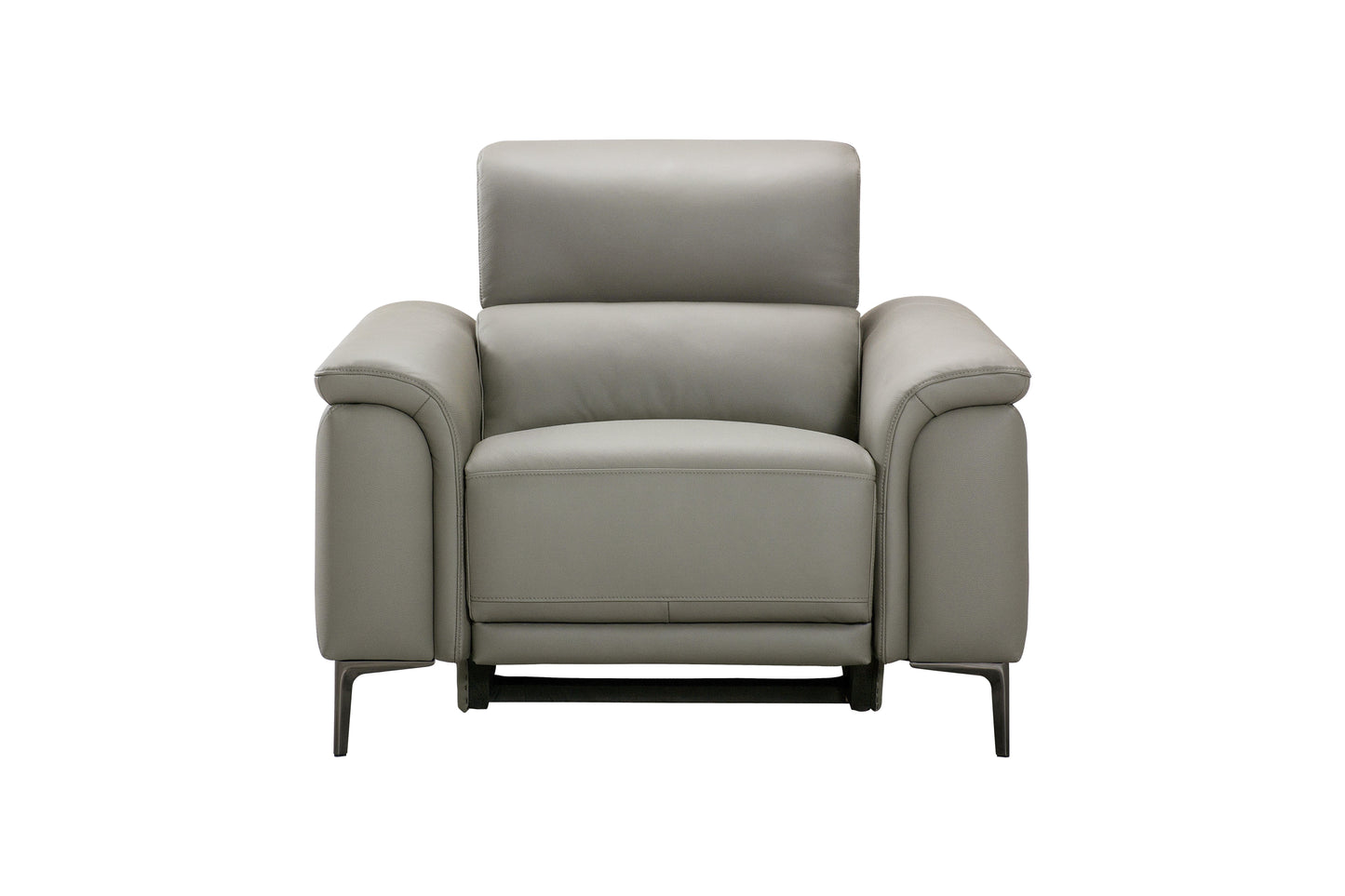 San Antonio Top Grain Silver Leather Power Recliner Sofa Range with Adjustable Headrests