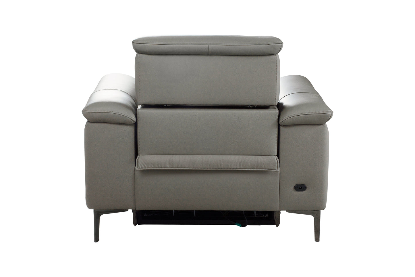 San Antonio Top Grain Silver Leather Power Recliner Sofa Range with Adjustable Headrests