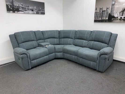 “Finsbury Express’ Grey Fabric Electric Recliner Lhf Modular Corner Sofa Sofas