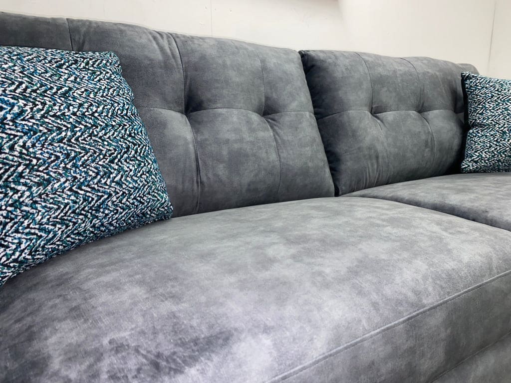 Studio French Connection Electric Recliner Grey Plush Velvet Fabric 3 Seater 2 & Armchair Sofa Set