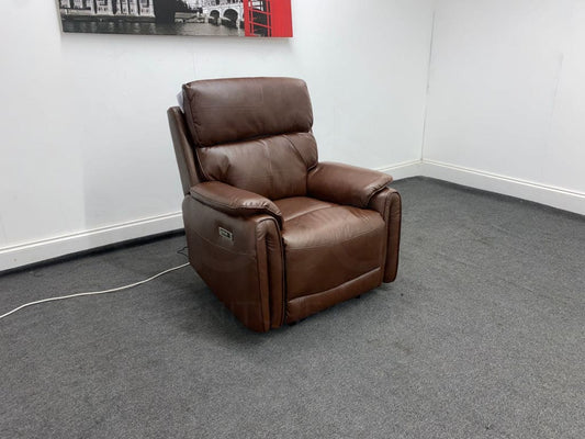 Supreme Power Recliner Brown Leather Armchair Sofa Sofas