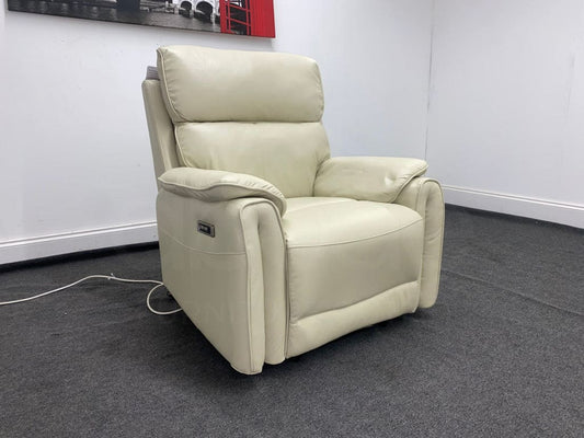 Supreme Power Recliner Cream Leather Armchair Sofa Sofas