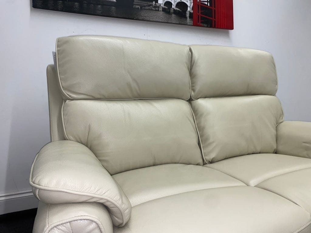 Supreme Power Recliner Cream Leather 2 Seater Sofa Sofas