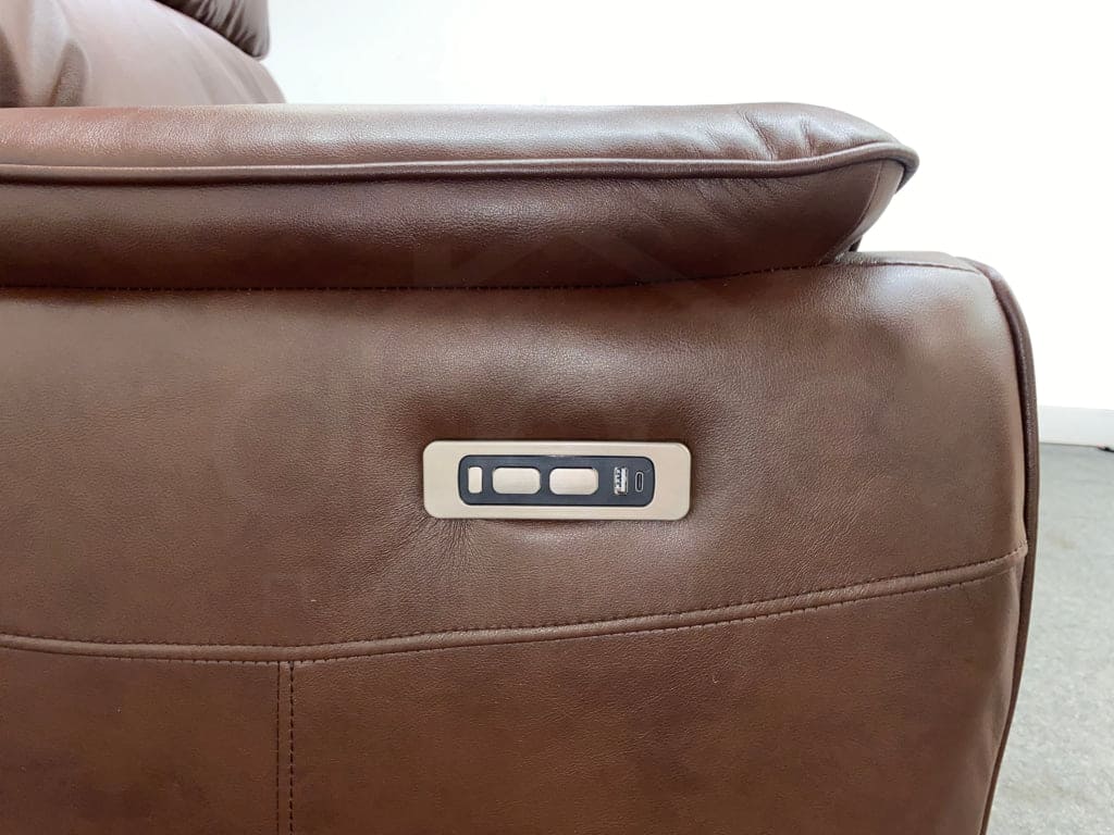 Supreme Power Recliner Brown Leather 2 Seater Sofa Sofas