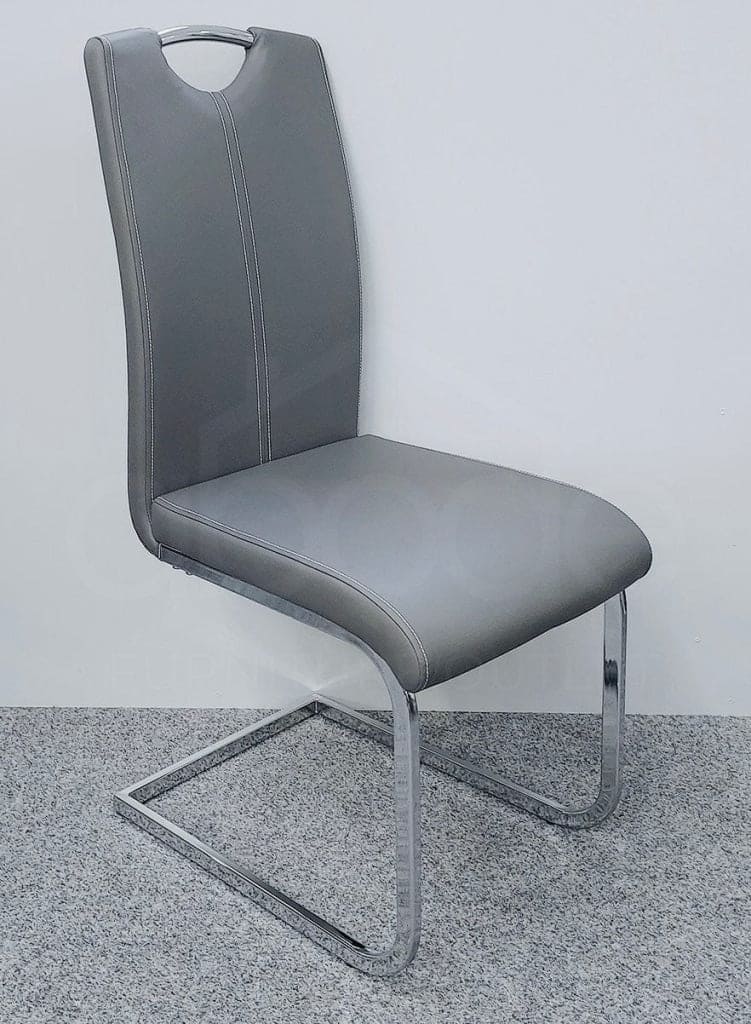 This Whole Dining Set - Grey Extending Glass Top Table + 6 Leather Chairs Dining Table And Chairs