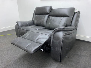 Vinson Express Endurance Mason Grey Fabric 2 Seater Electric / Power Recliner Sofa