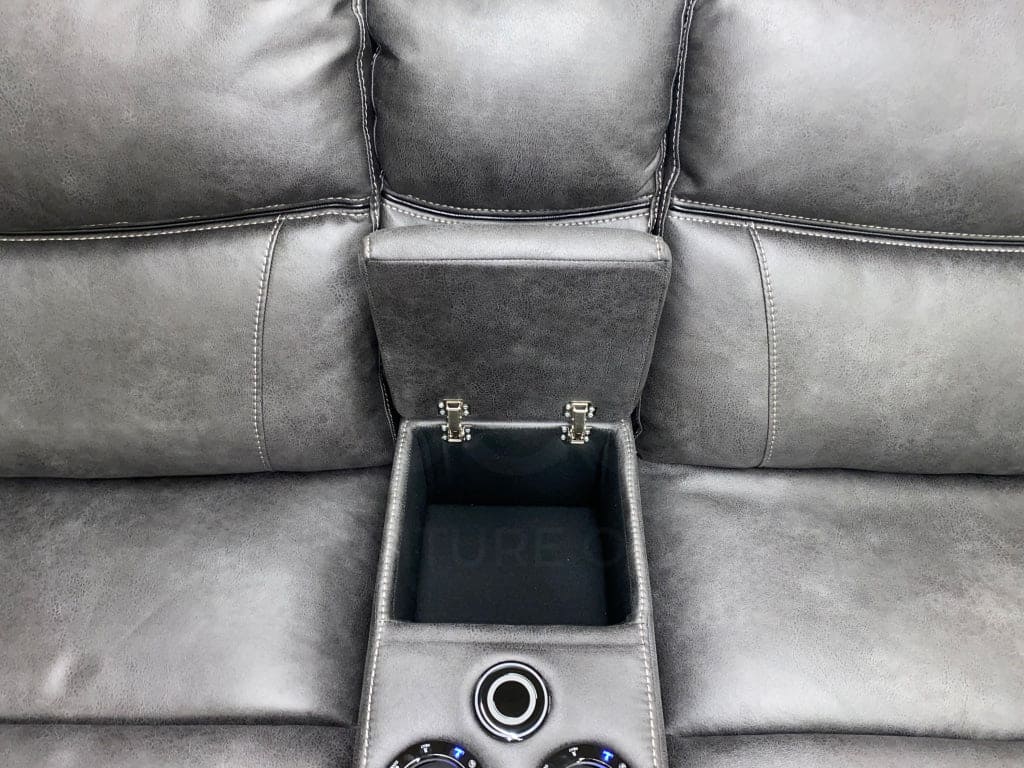 Vinson Express Smart Tech Electric Recliner Grey Fabric Corner Sofa Sofas