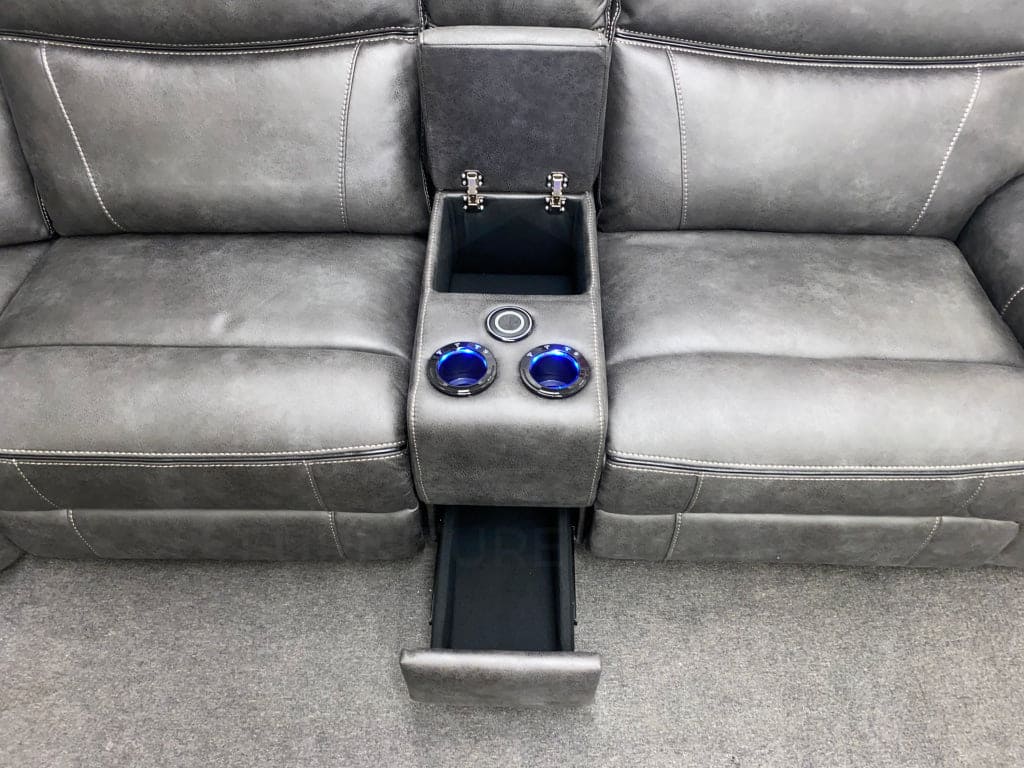 Vinson Express Smart Tech Electric Recliner Grey Fabric Corner Sofa Sofas