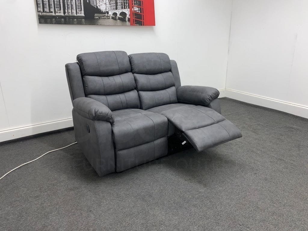Willow Charcoal Grey Easy Clean Fabric With Electric Reclining Feature 3 + 2 Seater Sofa Set Sofas
