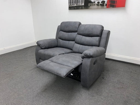 LIMITED TIME OFFER - Willow Dark Grey Fabric 2 Seater Recliner Sofa