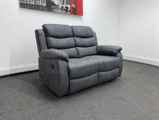 LIMITED TIME OFFER - Willow Dark Grey Fabric 2 Seater Recliner Sofa