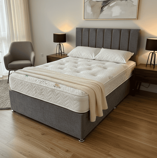 “ Aloe Care “ Firm  1000 Pocket Sprung Mattress & Divan Bed Package With 2 Draws | Available in 3ft Single, 4'6ft Double or 5ft King