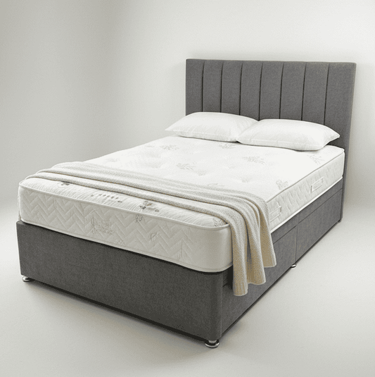 “ Aloe Care “ Firm  1000 Pocket Sprung Mattress & Divan Bed Package With 2 Draws | Available in 3ft Single, 4'6ft Double or 5ft King