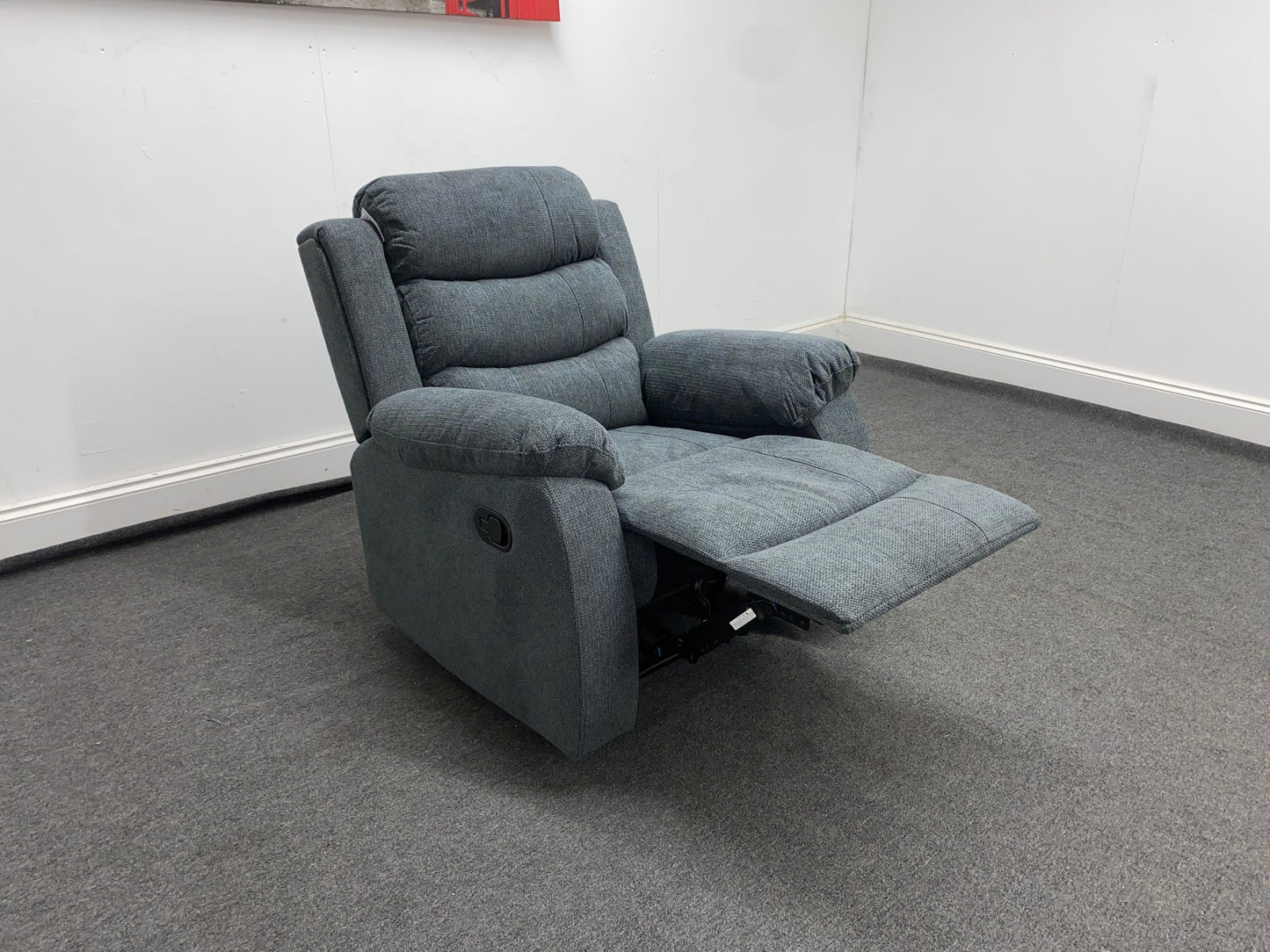 ‘Lewson’ Charcoal Grey Fabric Recliner 2 + 1 + 1 Seater Sofa + Armchair Sofa Suite Set | Couch |