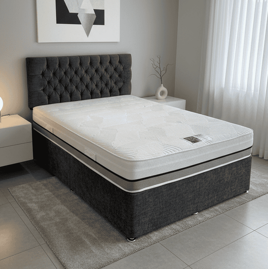 “ Moon Rock “ Extra Firm  1000 Pocket Sprung Mattress & Divan Bed Package With 2 Draws | Available In 3ft Single, 4'6ft Double or 5ft King