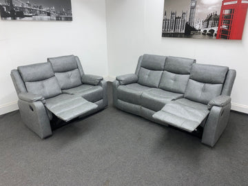 Endurance Janus Grey Fabric Reclining 3 + 2 Seater Sofa Set Sofas